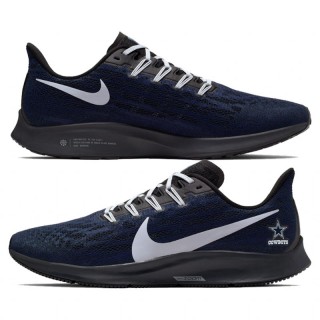 Nike Air Zoom Pegasus 36 Dallas Cowboys Navy  Gray Running Shoes