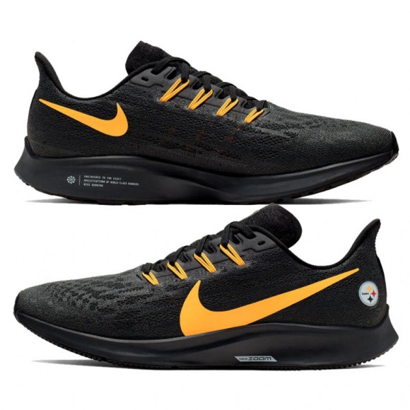 Nike Air Zoom Pegasus 36 Pittsburgh Steelers Anthracite Gold Running Shoes