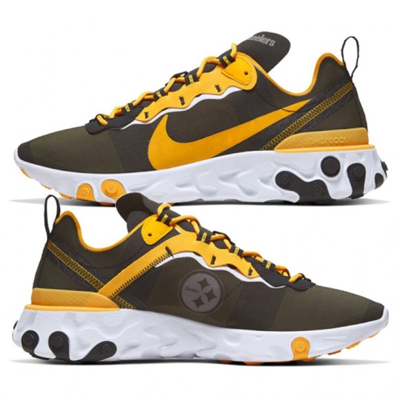 Nike React Element 55 Pittsburgh Steelers Black Shoes