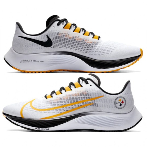 Zoom Pegasus 37 Pittsburgh Steelers White Running Shoes