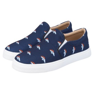 Women's Denver Broncos Cuce Navy Allover Print Slip-On Shoes